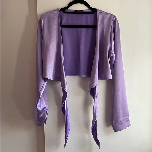 White Fox Boutique Lilac Tie-Front Blouse - Picture 4 of 4